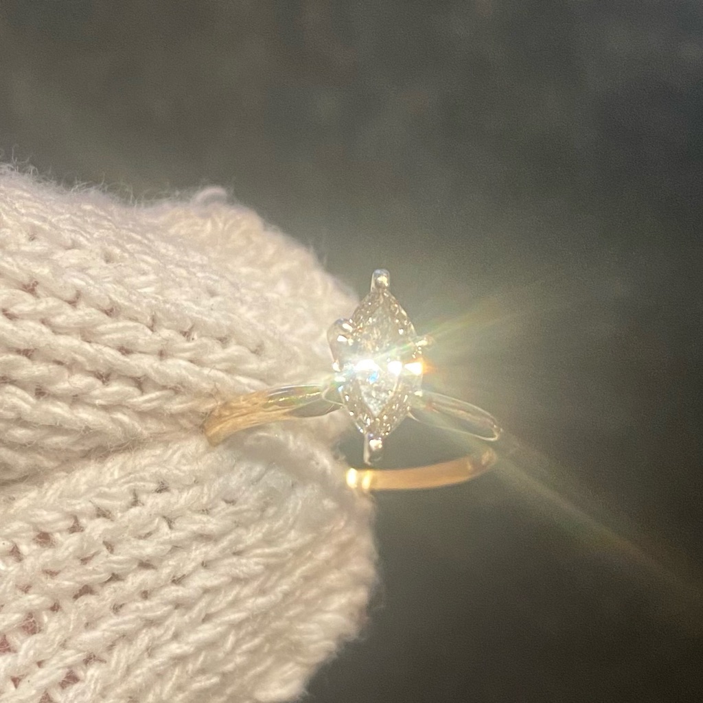 Diamond Ring Marquise Solitaire 34 Ct